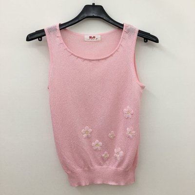 專櫃H2O｜嫩粉色短袖針織上衣｜背心|兩件式