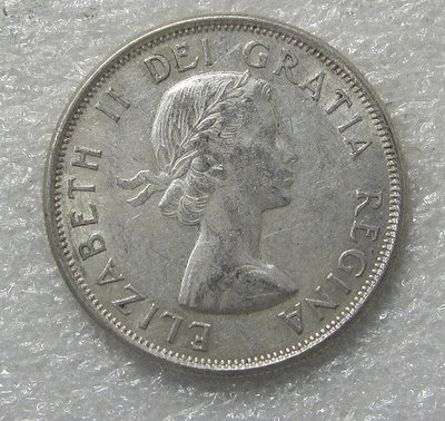 【二手】 AU底光加拿大1962年伊麗莎白二世50分銀幣2844 外國錢幣 硬幣 錢幣【奇摩收藏】