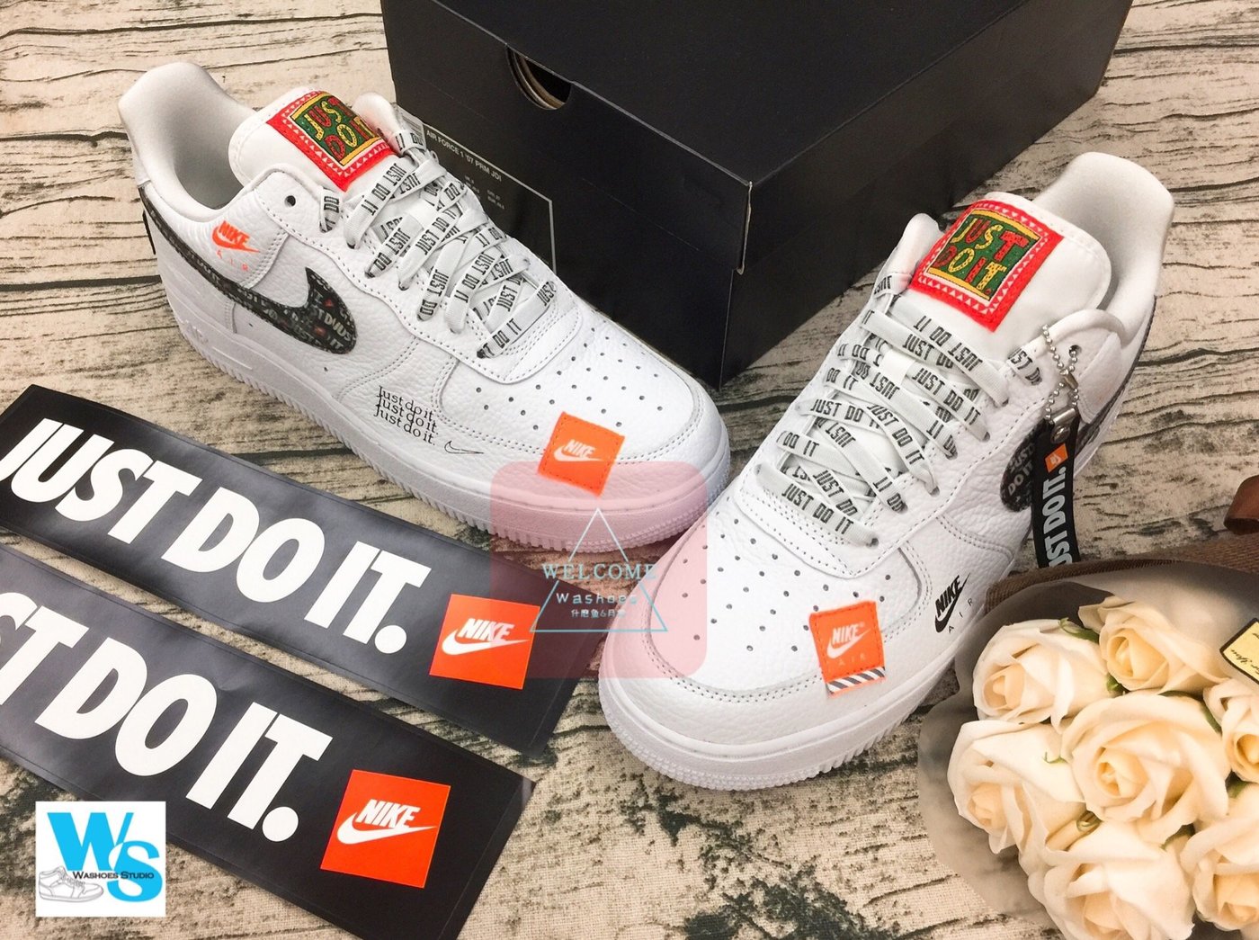 Washoes Nike Air Force 1 JDI AR7719-100 Just Do It offwhite