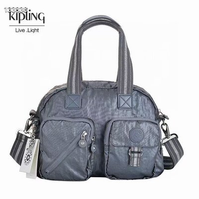 Kipling 猴子包 金屬藍灰 多夾層拉鍊款輕量手提肩背斜背包 限時優惠 防水
