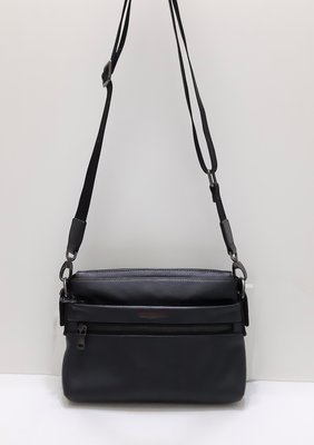 法國 MONTAGUT 夢特嬌 黑色 頭層牛皮 時尚 橫式 Cross Bag 斜背包 側背包