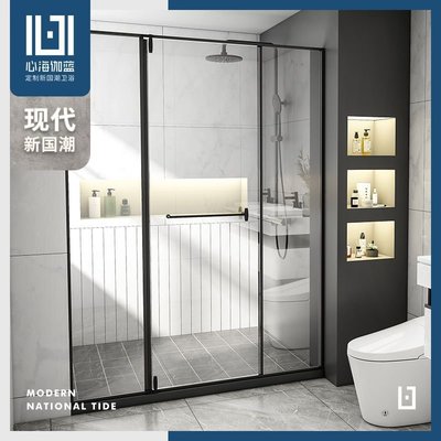 特賣- 心海伽藍淋浴房隔斷干濕分離整體家用浴室一體式浴屏衛生間34系列