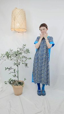 【2023山東七月號】23SS！韓國製  YOOM  拼接配色洋裝