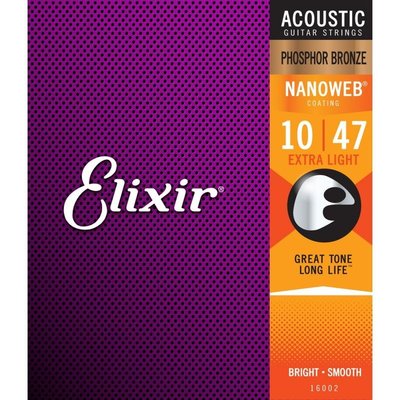 【羅可音樂工作室】Elixir NANOWEB薄膜 磷青銅 PHOSPHOR BRONZE 木吉他弦(10-47)