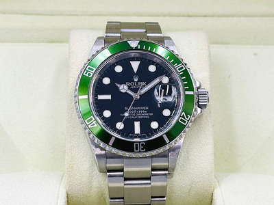 【鐘點站名錶】2010年  保單 Rolex 勞力士 16610lv  綠水鬼