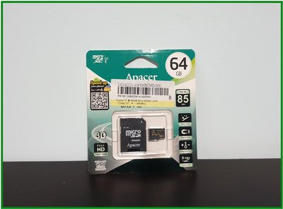 ~Ching~Apacer 宇瞻 64GB Microsd SDXC UHS-1 Class10 記憶卡