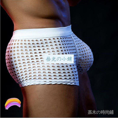 超性感鏤空透氣半透明男士平角內褲多顏色可選擇