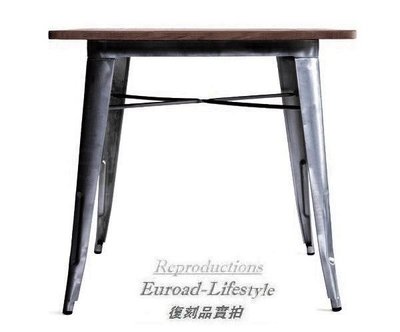 【台大復刻家具】60x80 法國工業風格 2人餐桌/吧檯桌 Tolix Table 榆木+鐵【Vintage】Loft Retro