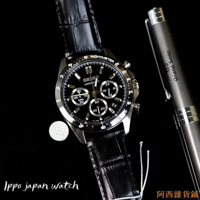 阿西雜貨鋪日本行貨★SEIKO精工 SBTR021手錶 日本限定款 黑面 DAYTONA三眼計時 日期 黑色皮帶 男錶