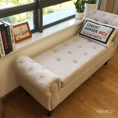 美式儲物收納懶人臥室床尾沙發凳現代簡約飄窗貴妃椅歐式換鞋客廳