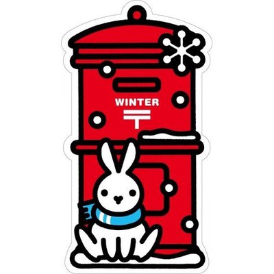 Ariel's Wish-2015日本郵局郵便局冬季限量發售款-繽紛雪花下雪雪地雪兔兔子圍巾郵筒明信片聖誕節交換禮物卡片