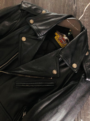 Harley-Davidson厚實頭層牛縫衍內裡騎士皮衣