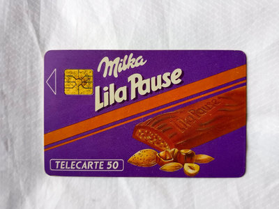 收藏電話卡 Milka Lila Pause 杏仁 巧克力 法國歐洲