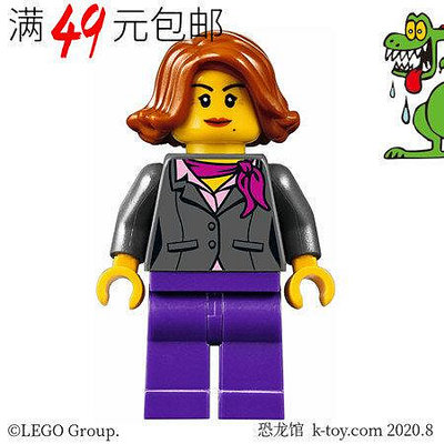 創客優品 【請湊滿300下標】LEGO 樂高城市街景人仔  twn311 餐廳女經理 紫色褲子 10260LG1145