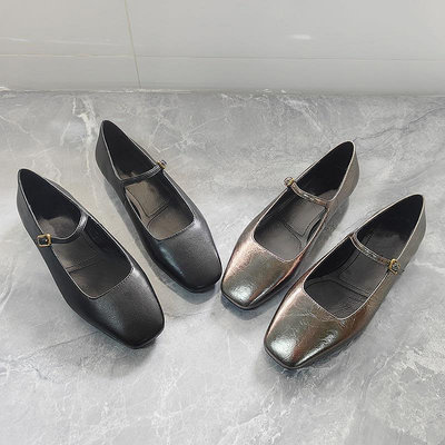 真皮平底鞋DANDT時尚牛皮方頭一字帶瑪麗珍鞋（24 MAY SIN）同風格請在賣場搜尋-外銷女鞋