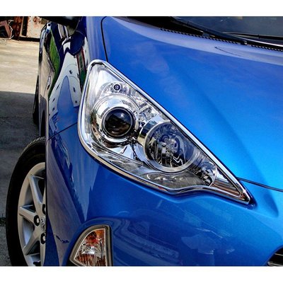【JR佳睿精品】2012-UP Toyota Prius C 鍍鉻大燈框 前燈框 大燈 改裝 精品 電鍍 豐田