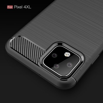 谷歌 Pixel 4 XL 手機殼 軟殼 硅膠 碳纖維 條紋 Google 保護套 保護殼 全包邊 防摔殼 -極巧