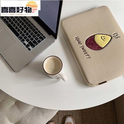 韓式可愛烤甜馬鈴薯刺繡 Ipad 平板電腦袋 10  11  13  14  15  16 英寸筆記本電~歡歡好物~