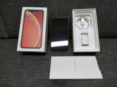 iPhone XR 珊瑚色 128GB ~ 原廠盒裝、全機無傷、配件全新