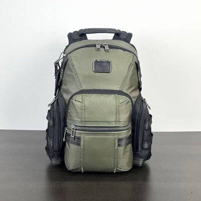 TUMI 綠色 232793D 雙肩後背包 加厚防水尼龍 背面可插行李箱 獨立筆電夾層 耐磨 商務 休閒 大容量 限量優惠