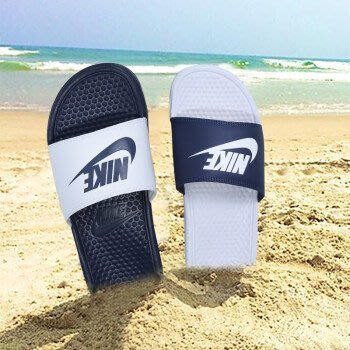 【Dr.Shoes】 Nike Benassi JDI Mismatch 藍白 陰陽 男拖鞋 818736-410