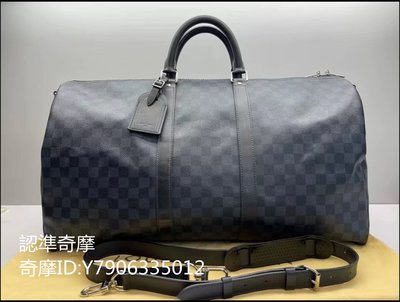 二手正品  路易威登 Louis Vuitton LV KEEPALL  棋盤格行李袋 手提袋 肩背包 旅行袋