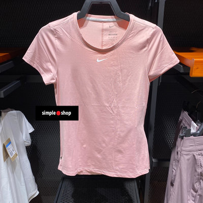 【Simple Shop】NIKE DRY-FIT 跑步 運動短袖 慢跑 訓練 短袖 粉色 女款 DD0627-630