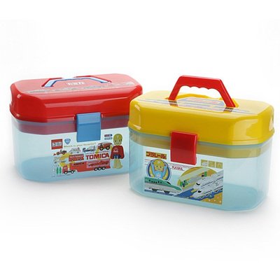 幫多-兒童玩具收納箱塑料日式透明帶蓋儲物箱卡通手提整理箱盒