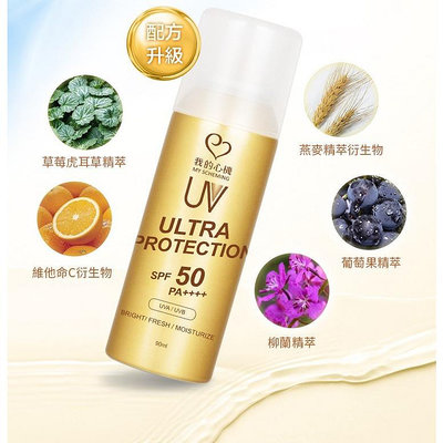 【即期特賣】我的心機 亮白保濕防曬噴霧SPF50PA++++ 90ml效期2024.05.06【小妮子美妝】