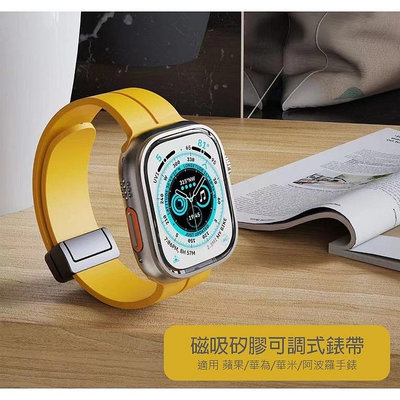 【通用型22mm錶帶 現貨】新款 磁吸錶帶 矽膠材質可調節 適用Apollo、三星、華為、華米等【雅妤精品百貨】
