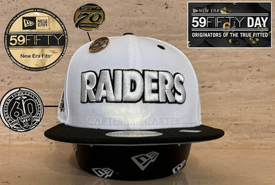 New Era NFL Las Vegas Raiders 59Fifty 5950日70週年紀念突擊者美式足球全封帽