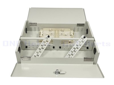 萬赫KC02-48C-DW 48芯壁掛光纖終端箱(雙開) 48路光纖盒 48口光纖箱 光纖收容盒 末端光纖收容箱