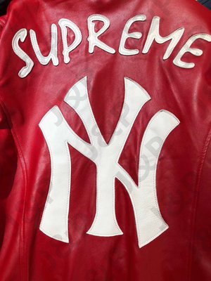 Supreme x Yankees 19SS 聯名洋基棒球隊 限量棒球皮衣夾克