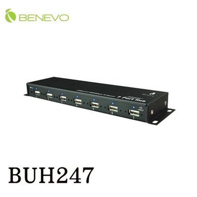 【MR3C】含稅附發票 附4A變壓器 BENEVO BUH247 工業級 7埠 USB2.0集線器 HUB
