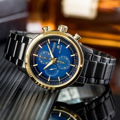 【時光鐘錶公司】CITIZEN 星辰 錶 CA0614-51L Eco-Drive 藍海金星光動能三眼腕錶 光動能錶