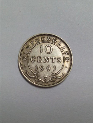 紐芬蘭1941年好品相10分銀幣