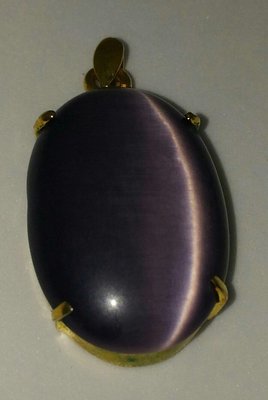 手工製作豪華女用飾品紫貓眼石項鍊墜子 主石約30x20mm