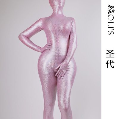 CD專櫃Moli's Zentai 莫麗斯 圣代Sundae 亮皮粉色彈力訂製全包緊身衣