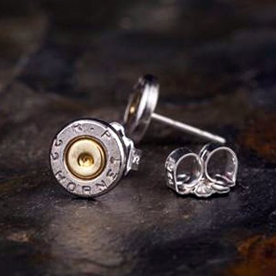 美國 Bullet - 22口徑 真實大黃蜂子彈耳環（耳針式耳環）男性耳環 女性耳環 生存遊戲裝備