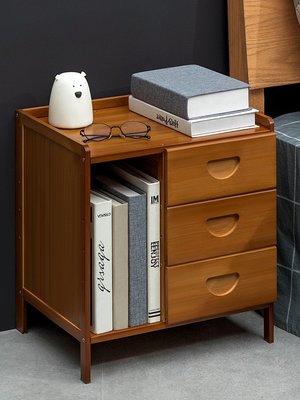 倉庫現貨出貨床頭柜子簡約現代迷你小型置物架實木輕奢臥室床邊簡易儲物
