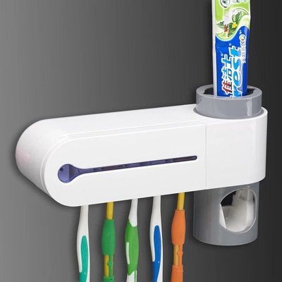 紫外線牙刷架 自動擠牙膏器 紫外線牙刷架創意生活熱賣