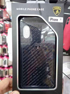 壹 藍寶堅尼 Apple iPhone X 10 IX 碳纖維保護殼 背蓋 IX 藍堅碳纖背 黑色