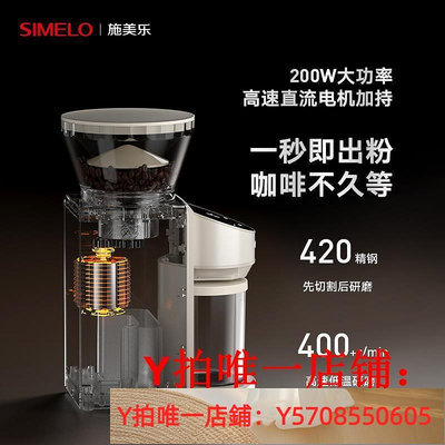 德國simelo咖啡豆研磨機咖啡磨豆器意式咖啡機家用小型電動磨豆機