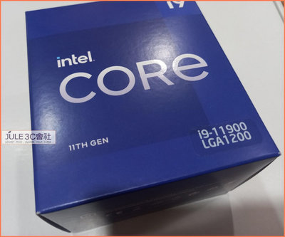 JULE 3C會社-Intel i9 11900 2.5G~5.2G/16M/11代/未拆封/全新盒裝/1200 CPU