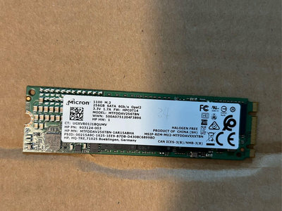 二手Micron美光 M.2 SATA SSD固態硬碟256G台北可面交
