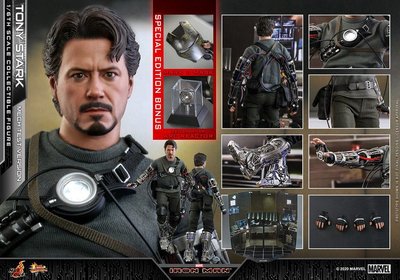 金錢貓雜貨 全新 Hot Toys MMS582 限定版 裝甲測試 Tony Stark 東尼史塔克 鋼鐵人 +機械手臂