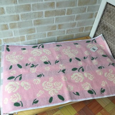 ♥︎MAYA日雜♥︎日本 玫瑰 薔薇 純棉 吸水性佳 浴室 地墊 室內墊 45×70cm （貨況請詢問）