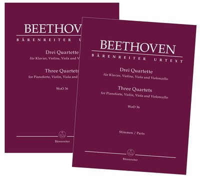 【599免運費】Beethoven：Three Quartets 鋼琴，大中小提琴 WoO 36【BA9037】