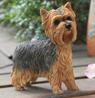 【熱賣精選】可愛站立約克夏樹脂裝飾品 小狗約克夏模型 一個價  734A