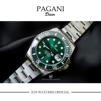 美國Pagani PD1639-精工Seiko機械機芯潛水錶日本NH35A-SII機械錶-運動錶生日禮物情人節禮物手錶